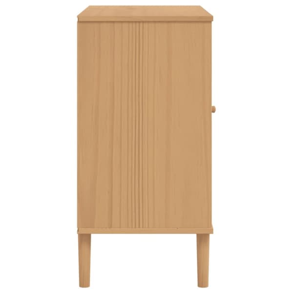 vidaXL skænk SENJA 80x40x80 cm rattan-look massivt fyrretræ brun - Skænke