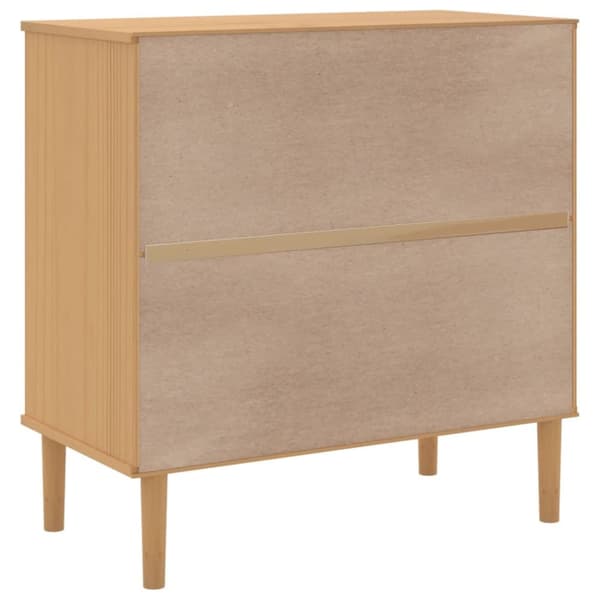 vidaXL skænk SENJA 80x40x80 cm rattan-look massivt fyrretræ brun - Skænke