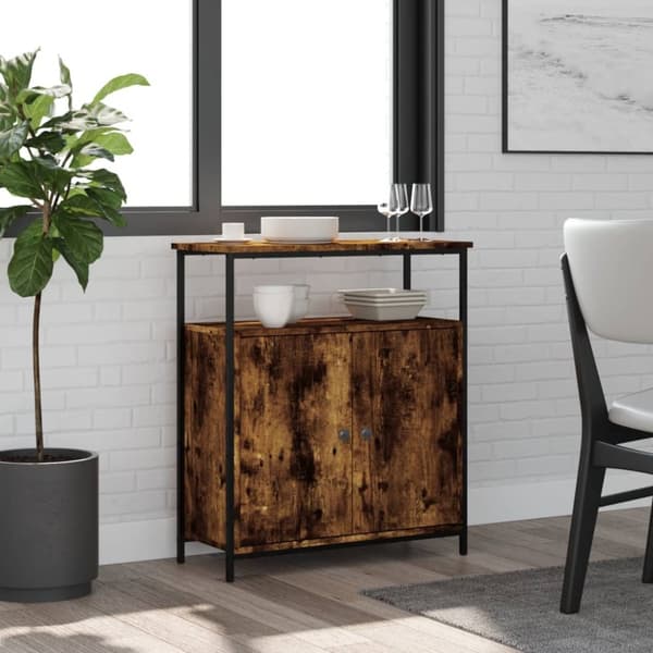 vidaXL Senkki savutammi 70x30x80 cm tekninen puu -  Tarjoilupöydät & senkit