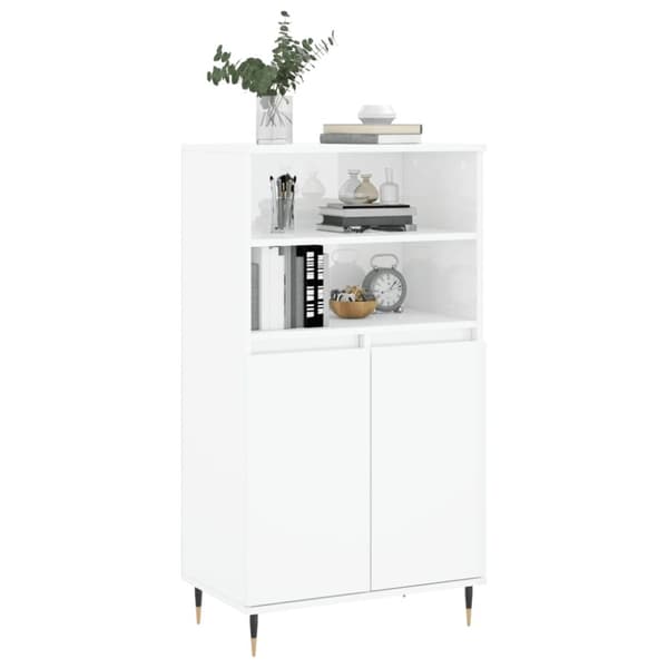 vidaXL Högskåp vit högglans 60x36x110 cm konstruerat trä -  Skänkar & serveringsbord