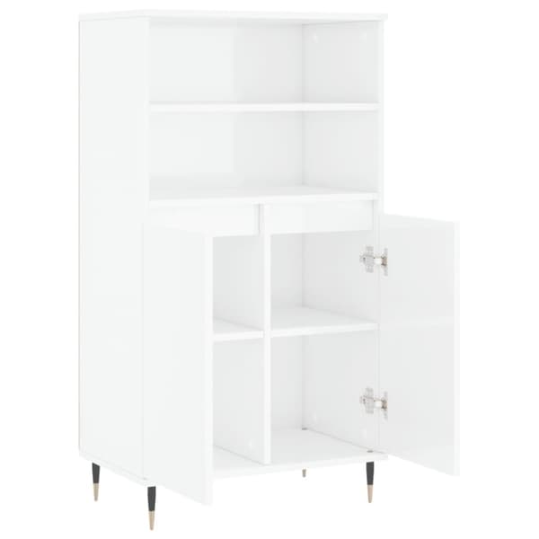 vidaXL Högskåp vit högglans 60x36x110 cm konstruerat trä - Skänkar & serveringsbord