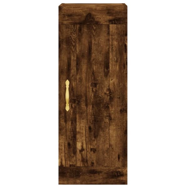 vidaXL Högskåp rökfärgad ek 34,5x34x180 cm konstruerat trä - Skänkar & serveringsbord