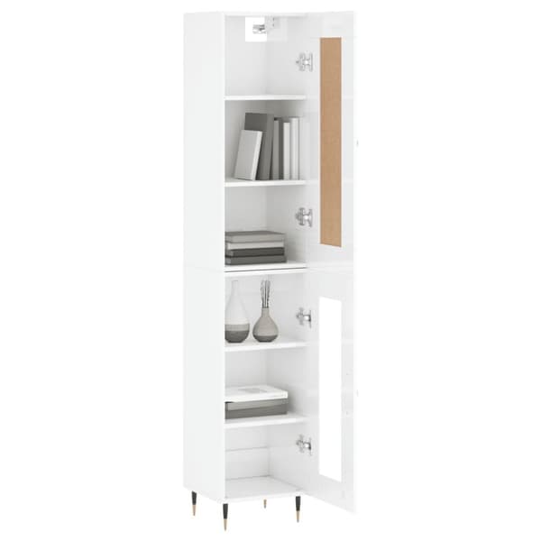 vidaXL Högskåp vit högglans 34,5x34x180 cm konstruerat trä -  Skänkar & serveringsbord