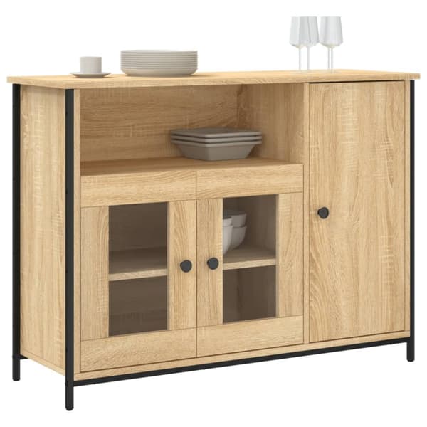 vidaXL Skänk sonoma-ek 100x35x75 cm konstruerat trä - Skänkar & serveringsbord