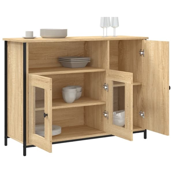 vidaXL Skänk sonoma-ek 100x35x75 cm konstruerat trä - Skänkar & serveringsbord