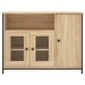 Miniatyrbild 7 av 11: vidaXL Skänk sonoma-ek 100x35x75 cm konstruerat trä -  Skänkar & serveringsbord