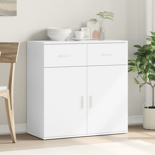 vidaXL Senkki valkoinen 79x38x80 cm tekninen puu - Tarjoilupöydät & senkit