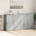Pikkukuva 4 / 11: vidaXL Senkit 2 kpl betoninharmaa 79x38x80 cm tekninen puu -  Tarjoilupöydät & senkit