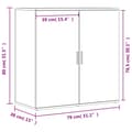 Pikkukuva 11 / 11: vidaXL Senkit 2 kpl betoninharmaa 79x38x80 cm tekninen puu -  Tarjoilupöydät & senkit