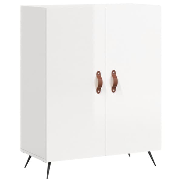 vidaXL Kaappi korkeakiilto valkoinen 69,5x34x180 cm tekninen puu - Tarjoilupöydät & senkit