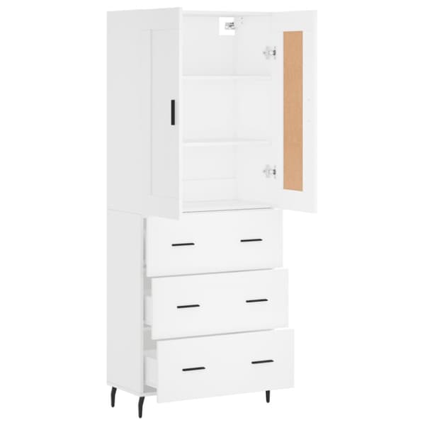 vidaXL højskab 69,5x34x180 cm konstrueret træ hvid - Skænke