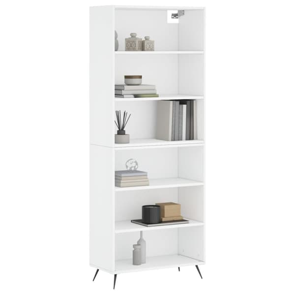 vidaXL Kaappi valkoinen 69,5x32,5x180 cm tekninen puu - Tarjoilupöydät & senkit