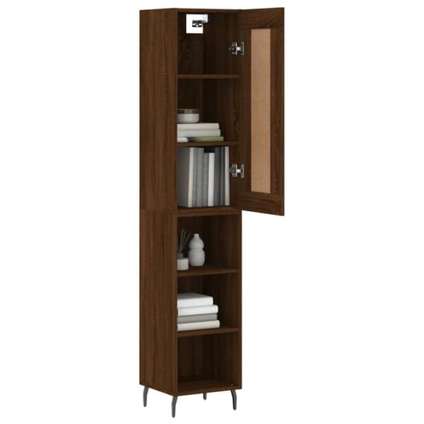 vidaXL Högskåp brun ek 34,5x34x180 cm konstruerat trä -  Skänkar & serveringsbord