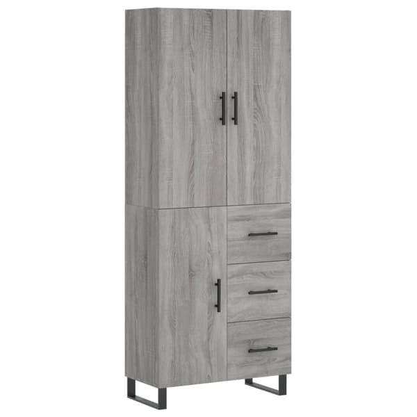 vidaXL Kaappi harmaa Sonoma 69,5x34x180 cm tekninen puu -  Tarjoilupöydät & senkit