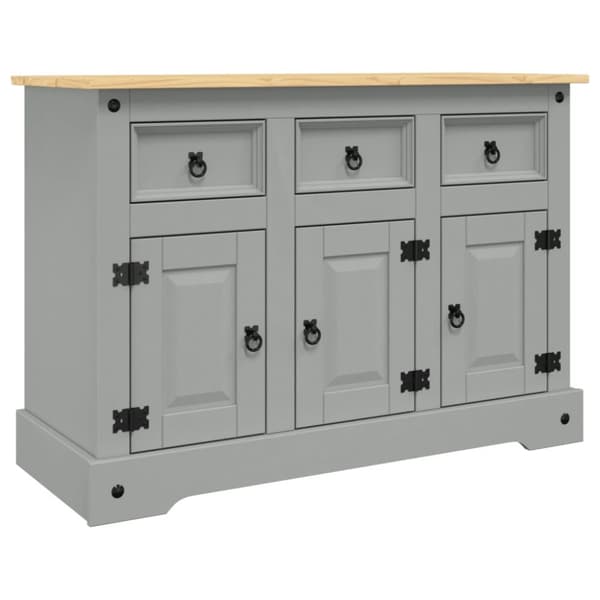 vidaXL Senkki Corona harmaa 112x43x78 cm täysi Meksikon mänty - Tarjoilupöydät & senkit