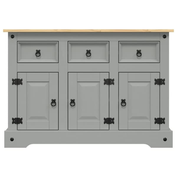 vidaXL Senkki Corona harmaa 112x43x78 cm täysi Meksikon mänty - Tarjoilupöydät & senkit
