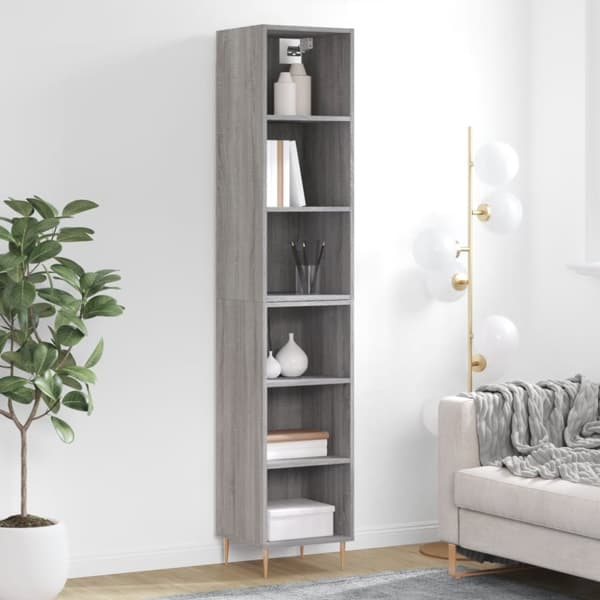 vidaXL Högskåp Grå sonoma 34,5x32,5x180 cm konstruerat trä -  Skänkar & serveringsbord