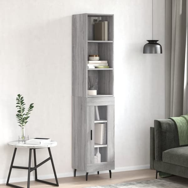 vidaXL Högskåp grå sonoma 34,5x34x180 cm konstruerat trä -  Skänkar & serveringsbord