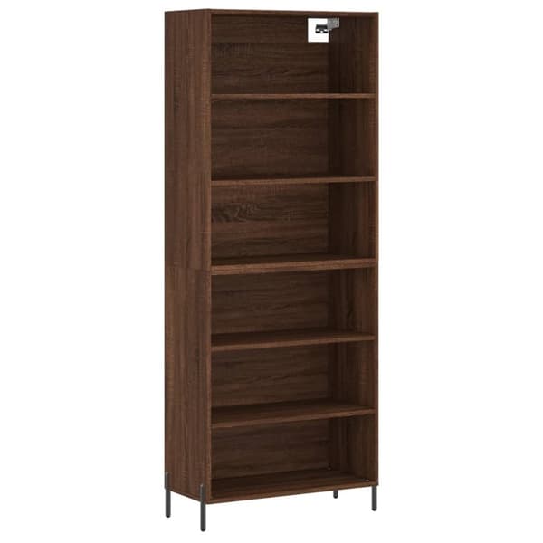 vidaXL reol 69,5x32,5x180 cm konstrueret træ brun egetræsfarve - Skænke