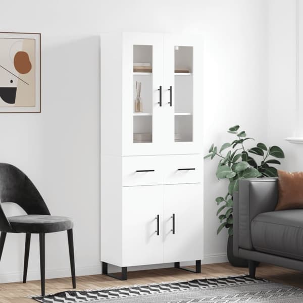 vidaXL Kaappi valkoinen 69,5x34x180 cm tekninen puu -  Tarjoilupöydät & senkit