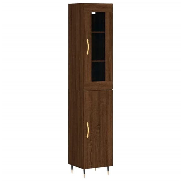 vidaXL Högskåp brun ek 34,5x34x180 cm konstruerat trä - Skänkar & serveringsbord