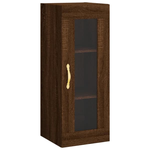 vidaXL Högskåp brun ek 34,5x34x180 cm konstruerat trä - Skänkar & serveringsbord