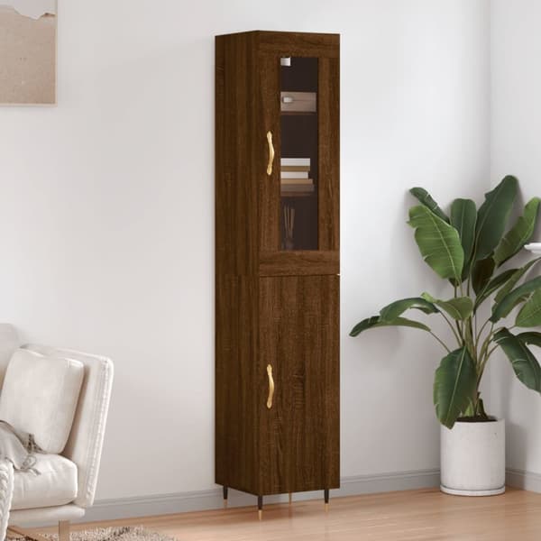 vidaXL Högskåp brun ek 34,5x34x180 cm konstruerat trä -  Skänkar & serveringsbord