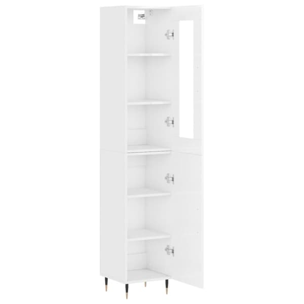 vidaXL Högskåp vit högglans 34,5x34x180 cm konstruerat trä - Skänkar & serveringsbord