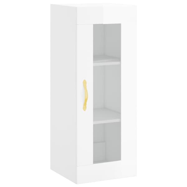 vidaXL Högskåp vit högglans 34,5x34x180 cm konstruerat trä - Skänkar & serveringsbord