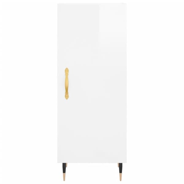 vidaXL Högskåp vit högglans 34,5x34x180 cm konstruerat trä - Skänkar & serveringsbord