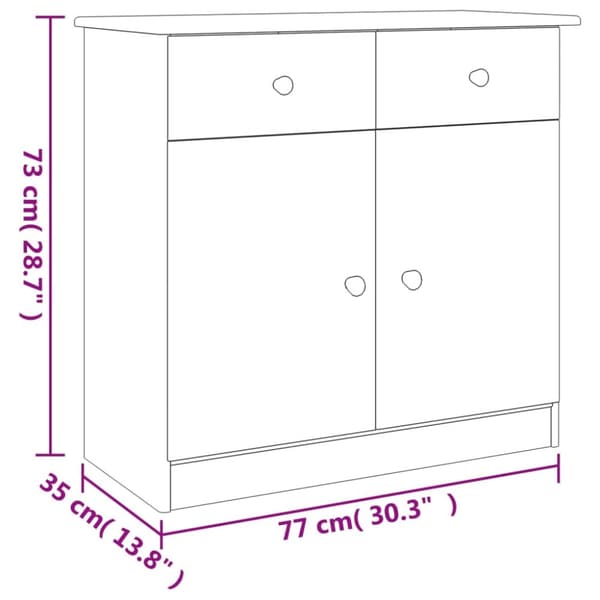 vidaXL Senkki ALTA 77x35x73 cm täysi mänty -  Tarjoilupöydät & senkit