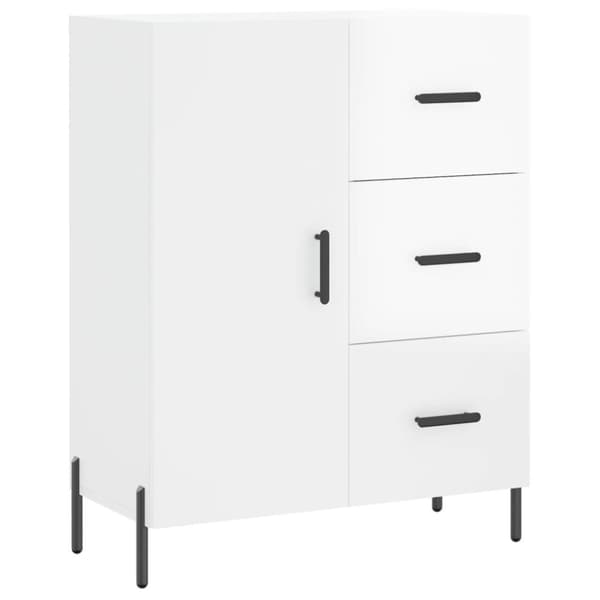 vidaXL højskab 69,5x34x180 cm konstrueret træ hvid højglans -  Skænke