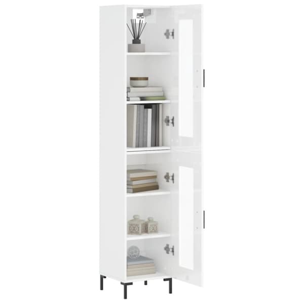 vidaXL skab 34,5x34x180 cm konstrueret træ hvid højglans -  Skænke
