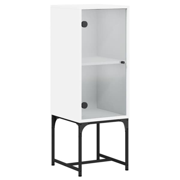 vidaXL skab med glaslåge 35x37x100 cm hvid -  Skænke