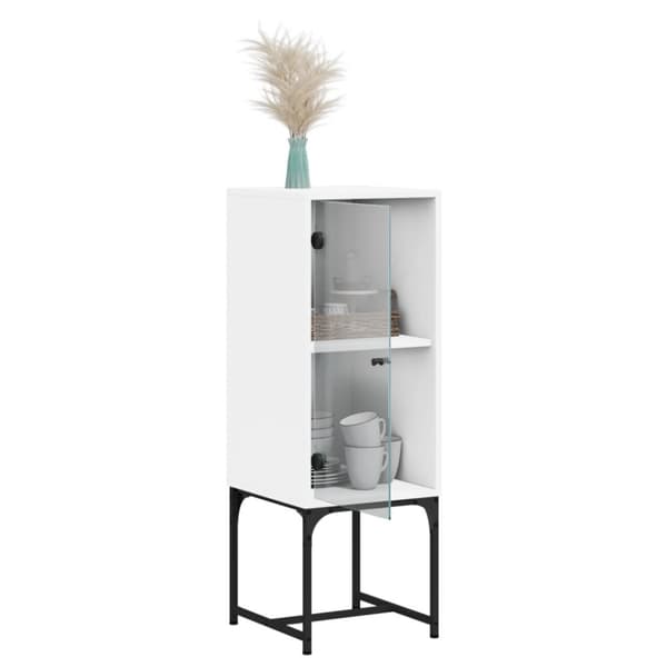 vidaXL skab med glaslåge 35x37x100 cm hvid -  Skænke