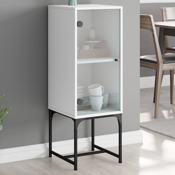 vidaXL skab med glaslåge 35x37x100 cm hvid -  Skænke