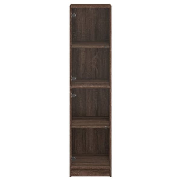 vidaXL Högskåp med glasdörrar brun ek 35x37x142 cm -  Skänkar & serveringsbord