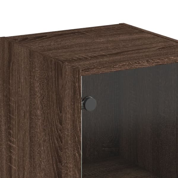 vidaXL Högskåp med glasdörrar brun ek 35x37x142 cm -  Skänkar & serveringsbord