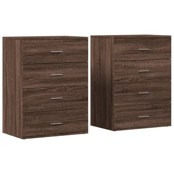 vidaXL Senkit 2 kpl ruskea tammi 60x39x80 cm tekninen puu -  Tarjoilupöydät & senkit