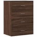 Pikkukuva 5 / 11: vidaXL Senkit 2 kpl ruskea tammi 60x39x80 cm tekninen puu -  Tarjoilupöydät & senkit