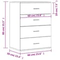 Pikkukuva 11 / 11: vidaXL Senkit 2 kpl ruskea tammi 60x39x80 cm tekninen puu -  Tarjoilupöydät & senkit