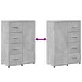 Pikkukuva 10 / 11: vidaXL Senkit 2 kpl betoninharmaa 60x31x84 cm tekninen puu -  Tarjoilupöydät & senkit