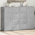 Pikkukuva 1 / 11: vidaXL Senkit 2 kpl betoninharmaa 60x31x84 cm tekninen puu -  Tarjoilupöydät & senkit