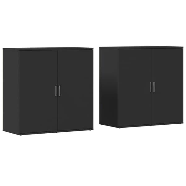vidaXL skænke 2 stk. 79x38x80 cm konstrueret træ sort - Skænke