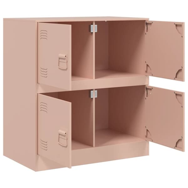 vidaXL skænk 67x39x73 cm stål lyserød