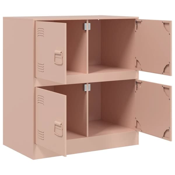 vidaXL Skänk rosa 67x39x73 cm stål