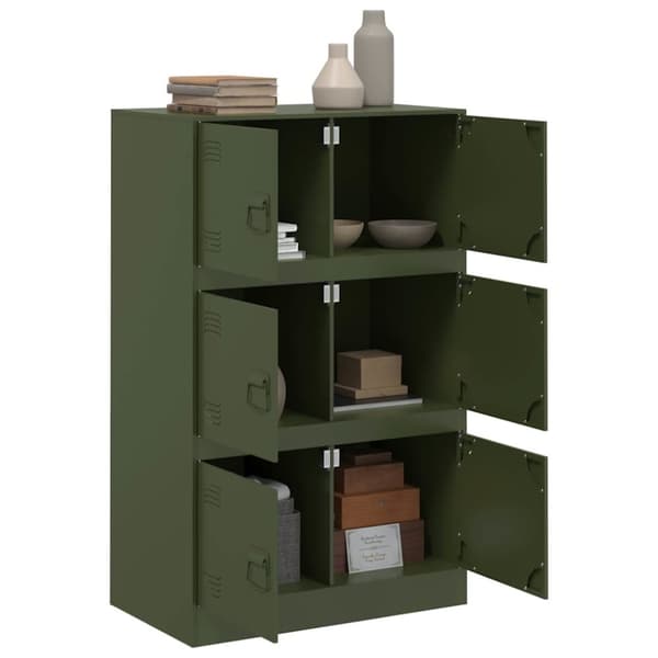 vidaXL skab 67x39x107 cm stål olivengrøn
