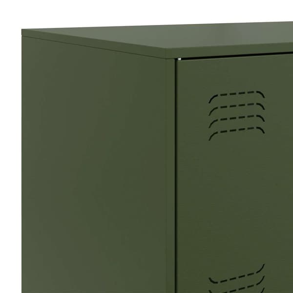 vidaXL skab 67x39x107 cm stål olivengrøn