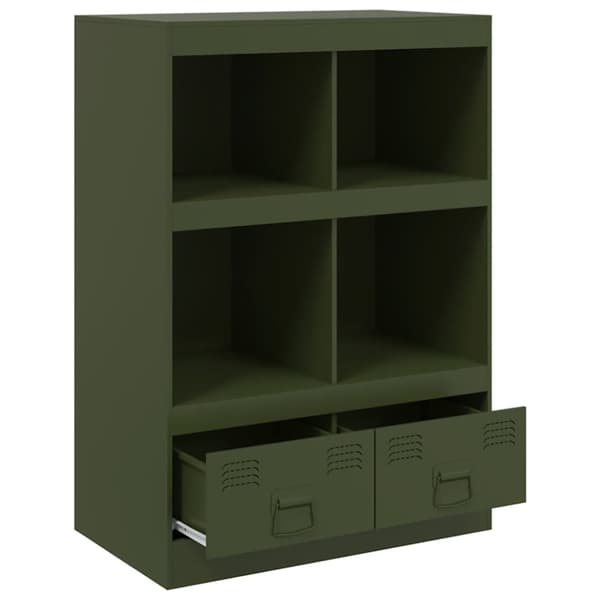 vidaXL Highboard olivengrønn 67x39x95 cm stål