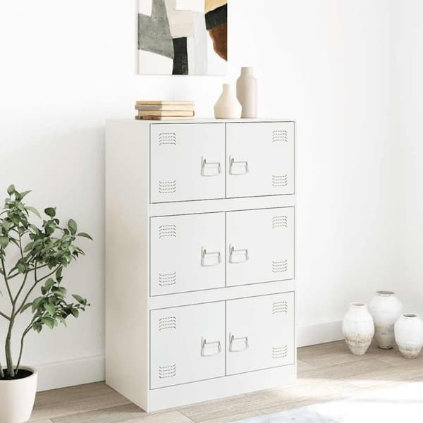 vidaXL skab 67x39x107 cm stål hvid